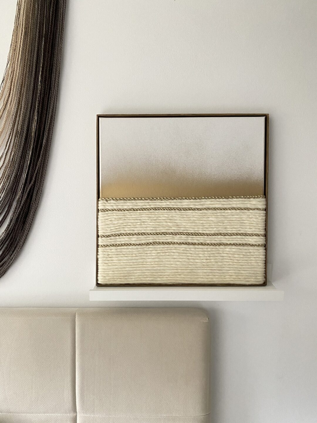 wool framed wall hanging