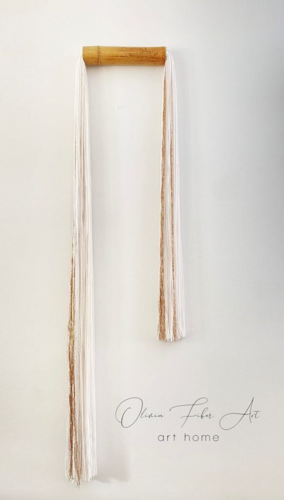 White & golden tassel / bamboo