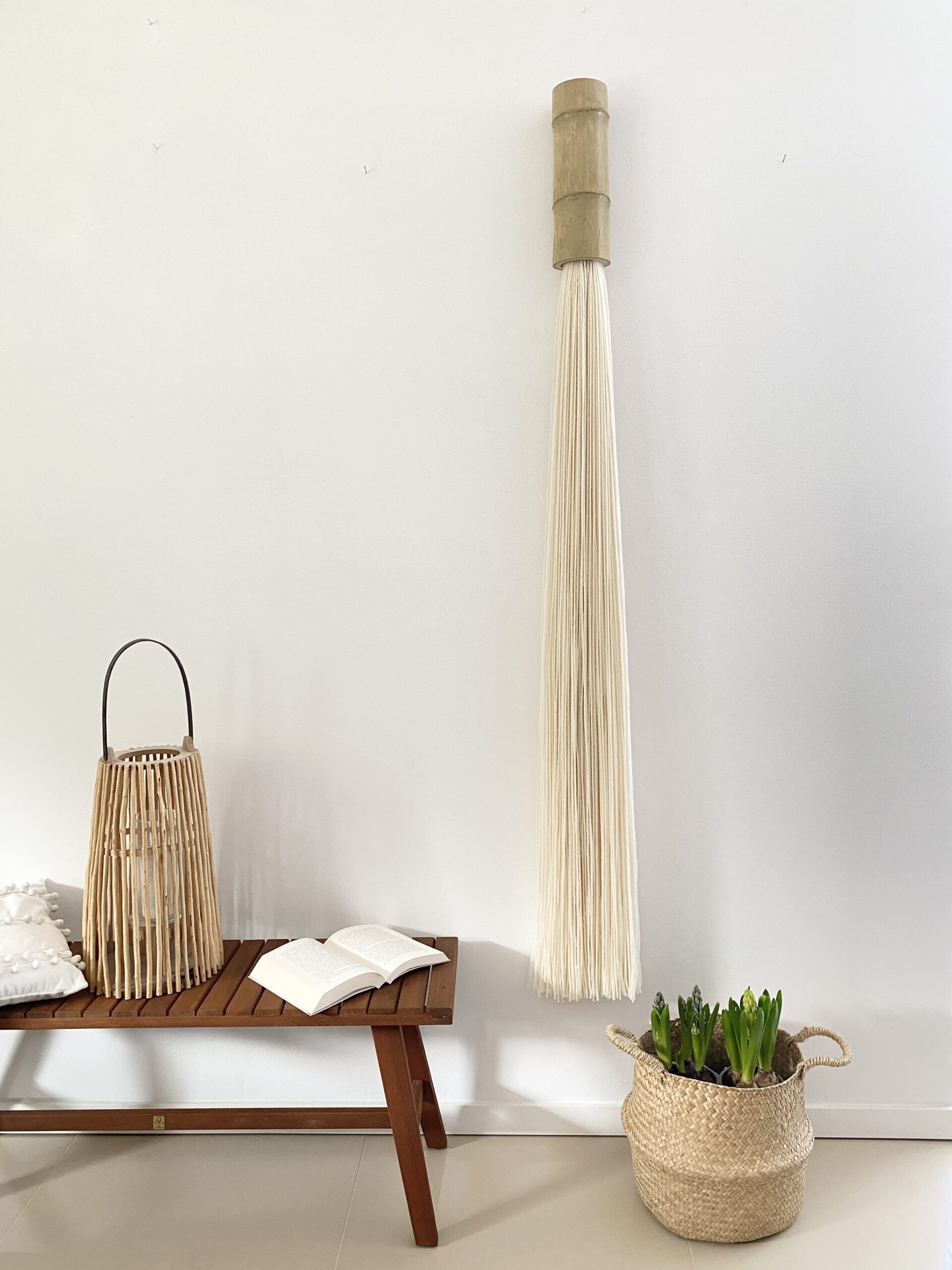 Single tassels hanging on the wall