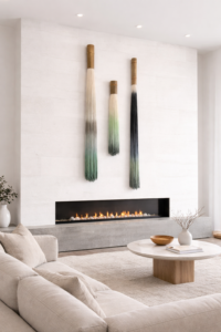 Large Fiber Art Wall Hanging Set of 3