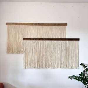 Handmade wool wall tapestry set – Two Cozy Wall Tapestries by Olivia Fiber Art