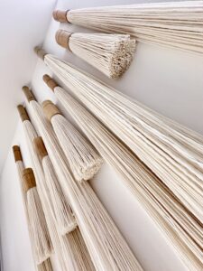 modular fiber art wall installation system for professional interior design