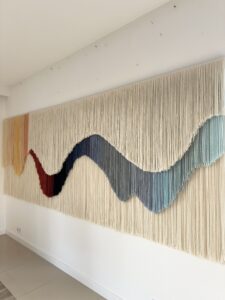 Handmade textile wall art detail
