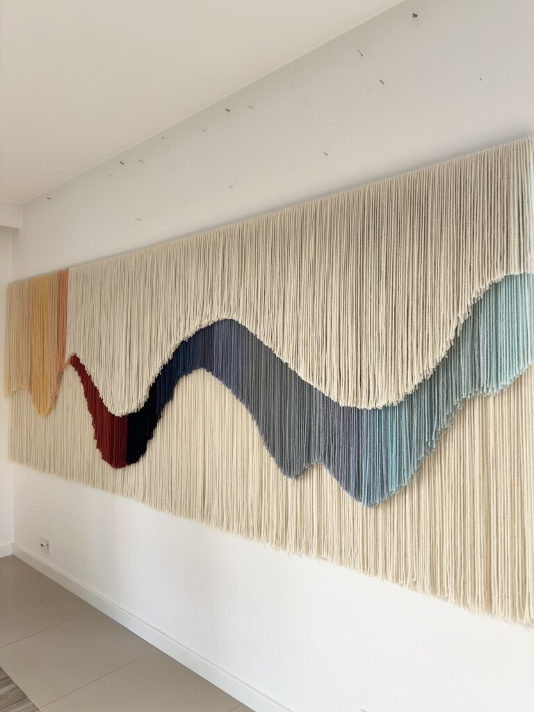 Handmade textile wall art detail