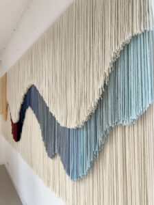 Fiber art installation RIO in living space