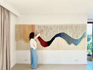 RIO handmade fiber art piece sculptural wall art by OliviaFiberArt