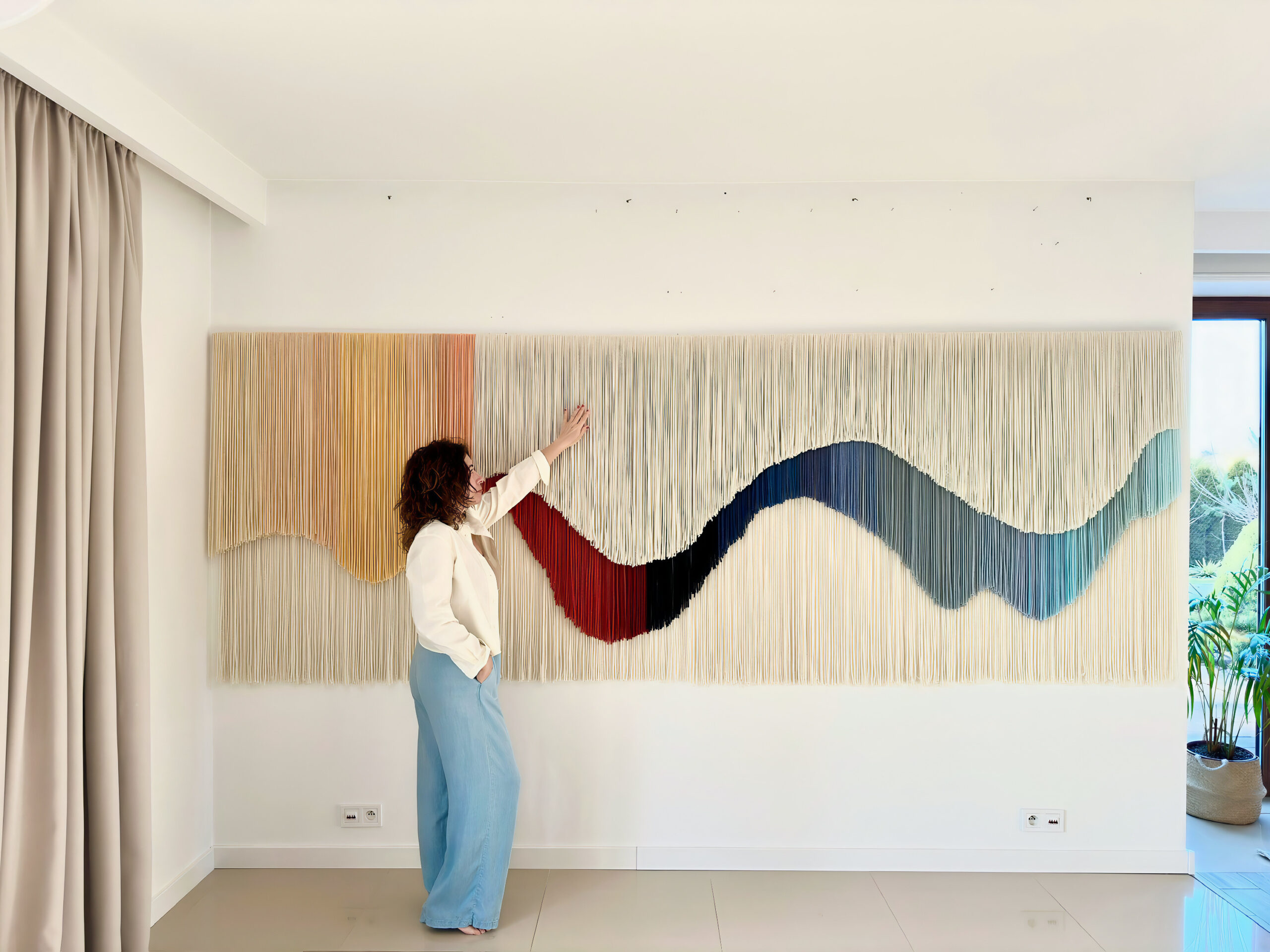 RIO handmade fiber art piece sculptural wall art by OliviaFiberArt