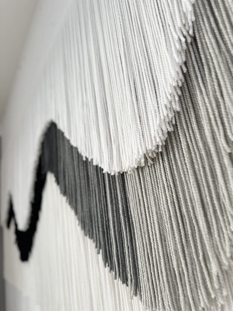 Handcrafted large scale fiber art installation