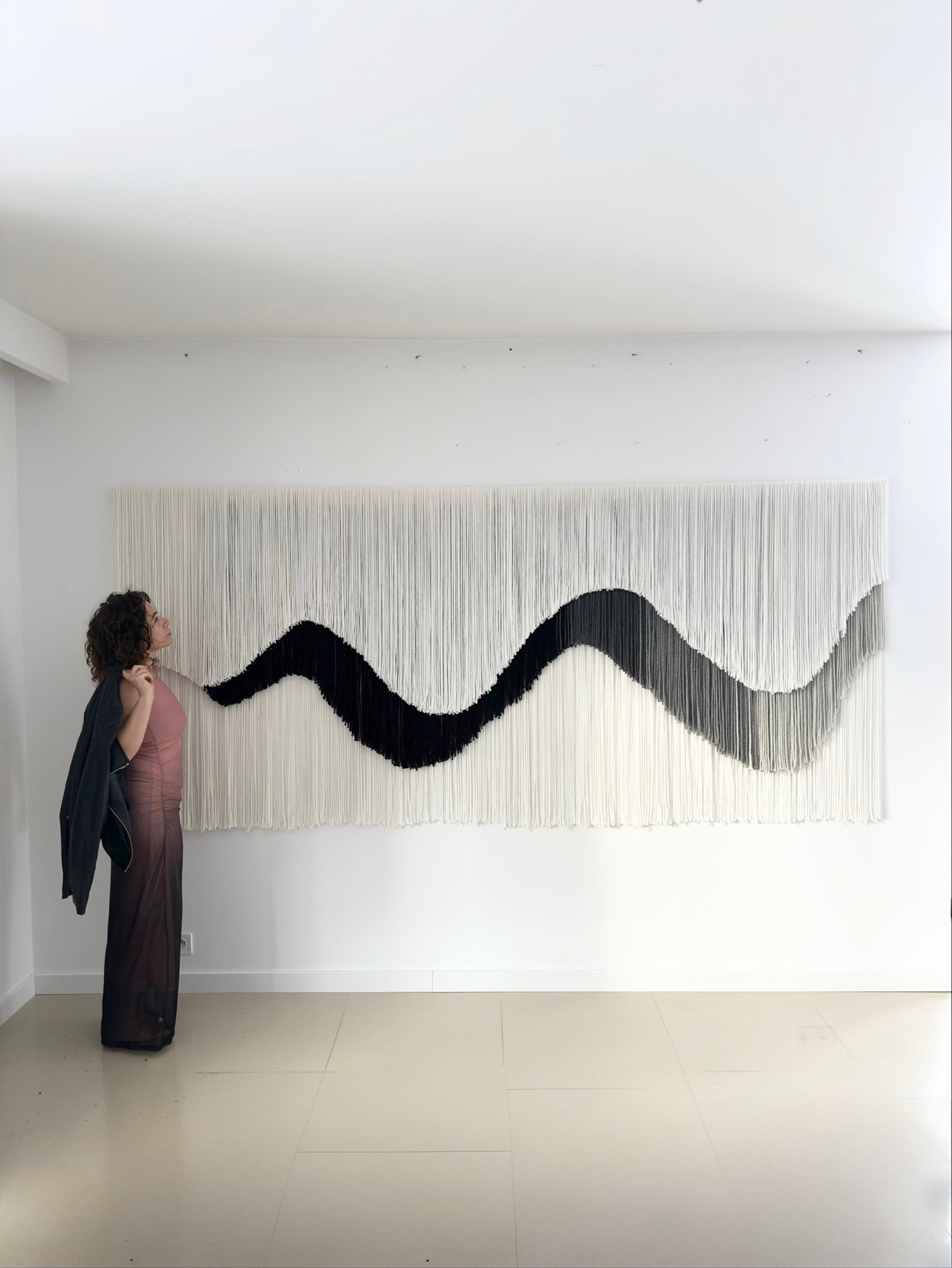 Large scale fiber art wall installation Moments by OliviaFiberArt